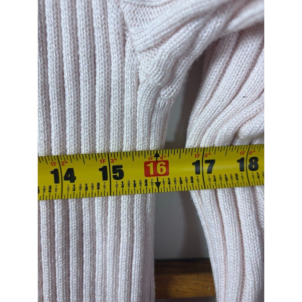 Anthropologie Daily Practice Twofer Waffle Knit Sweater Dress M Pink Ruffle - Picture 8 of 8